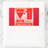 Happy Valentine's Day Text Forever Love Hearts Red Rechteckiger Aufkleber (Tasche)
