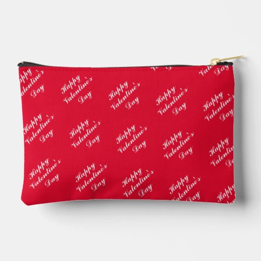 Happy Valentine's Day Text Mark Accessory Pouch Zubehörtasche (Rückseite)