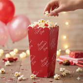 Happy Valentines Day Text Pattern Stylish Popcorn Geschenkschachtel