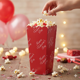 Happy Valentines Day Text Pattern Stylish Popcorn Geschenkschachtel
