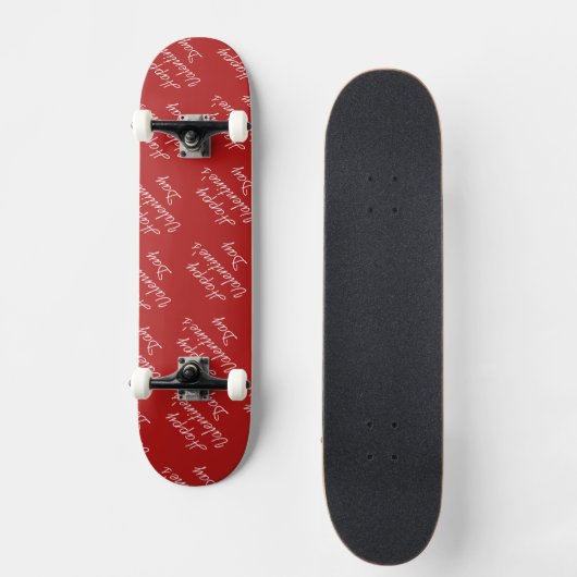 Happy Valentines Day Text Pattern Stylish Skateboard (Vorderseite)