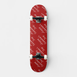 Happy Valentines Day Text Pattern Stylish Skateboard