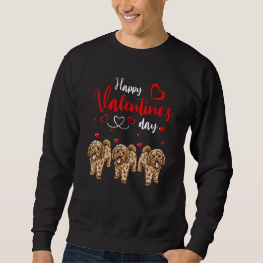 Happy Valentine's Day Three Cute Cockapoo Dogs Lov Sweatshirt (Vorderseite)