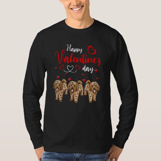 Happy Valentine's Day Three Cute Cockapoo Dogs Lov T-Shirt (Vorderseite)