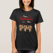 Happy Valentine's Day Three Cute Cockapoo Dogs Lov T-Shirt (Vorderseite)