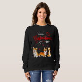 Happy Valentine's Day Three Cute Corgi Dogs Lover  Sweatshirt (Vorne ganz)