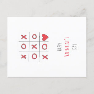 Happy Valentine's Day Tic-Tac-Toe Postcard Feiertagspostkarte