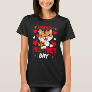 Happy Valentines Day Tiger Herz Liebe Tier T-Shirt