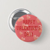 Happy Valentine's Day Tiny Heart Shaped Schriftart Button (Vorne & Hinten)