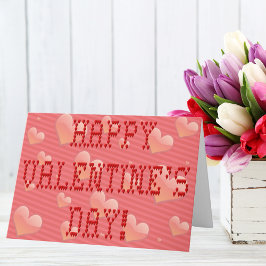 Happy Valentine's Day Tiny Heart Shaped Schriftart Feiertagskarte