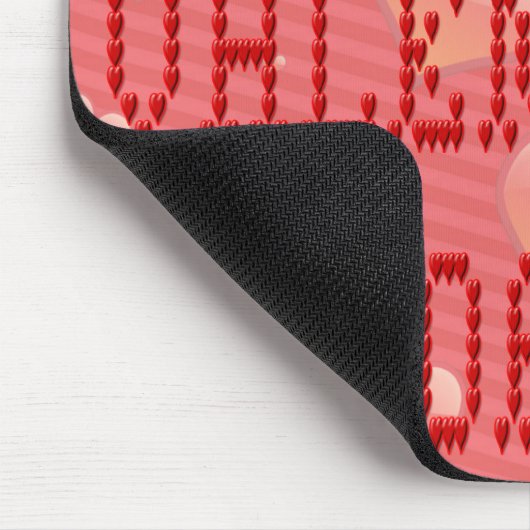 Happy Valentine's Day Tiny Heart Shaped Schriftart Mousepad (Ecke)