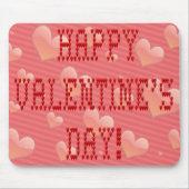 Happy Valentine's Day Tiny Heart Shaped Schriftart Mousepad (Vorne)
