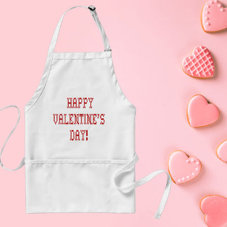 Happy Valentine's Day Tiny Heart Shaped Schriftart Schürze