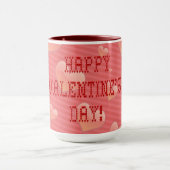 Happy Valentine's Day Tiny Heart Shaped Schriftart Tasse (Zentrum)