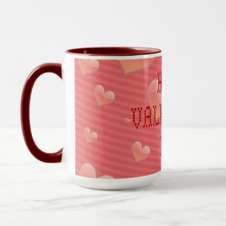 Happy Valentine's Day Tiny Heart Shaped Schriftart Tasse