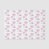 Happy Valentine's Day Tissue Paper Cat Pink Hearts Seidenpapier (Vorderseite)