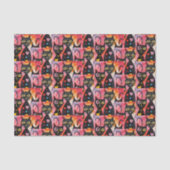 Happy Valentine's Day Tissue Paper Cat Red Hearts Seidenpapier (Vorderseite)