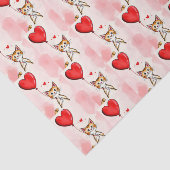 Happy Valentine's Day Tissue Paper Cat Red Hearts Seidenpapier (Ausschnitt)