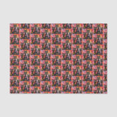 Happy Valentine's Day Tissue Paper Cat Red Hearts Seidenpapier (Vorderseite)