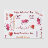 Happy Valentine's Day Tissue Paper Couple Hearts Seidenpapier (Vorderseite)