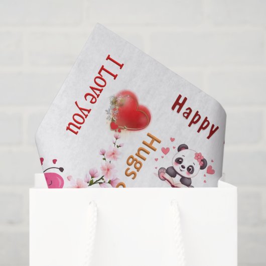 Happy Valentine's Day Tissue Paper Couple Hearts Seidenpapier (Geschenktüte)