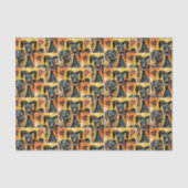 Happy Valentine's Day Tissue Paper Dog Red Hearts Seidenpapier (Vorderseite)