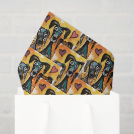 Happy Valentine's Day Tissue Paper Dog Red Hearts Seidenpapier