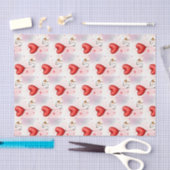 Happy Valentine's Day Tissue Paper Dog Red Hearts Seidenpapier (Handwerk)