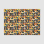 Happy Valentine's Day Tissue Paper Dog Red Hearts Seidenpapier (Vorderseite)