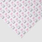 Happy Valentine's Day Tissue Paper Fox Pink Hearts Seidenpapier (Ausschnitt)