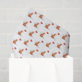 Happy Valentine's Day Tissue Paper Fox Red Hearts Seidenpapier