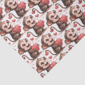 Happy Valentine's Day Tissue Paper Monkey Hearts Seidenpapier (Ausschnitt)