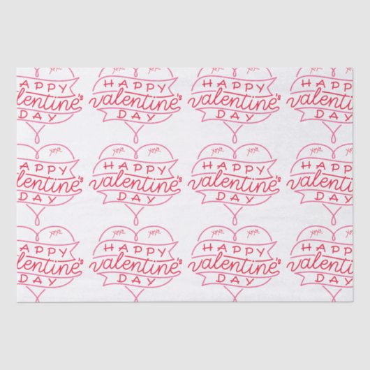 Happy Valentine's Day Tissue Paper Seidenpapier (Vorderseite)