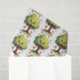 Happy Valentine's Day Tissue Paper Tree Red Hearts Seidenpapier