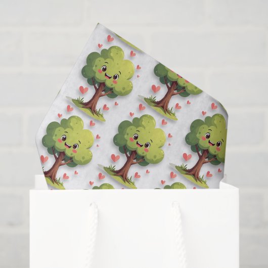 Happy Valentine's Day Tissue Paper Tree Red Hearts Seidenpapier (Geschenktüte)