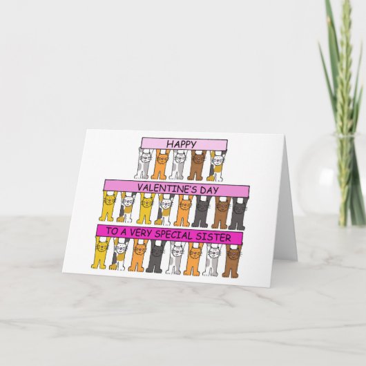 Happy Valentine's Day to Sister Karte (Vorderseite)