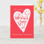 Happy Valentine's Day to Stepbrother w Big Heart  Karte (Gelbe Blume)