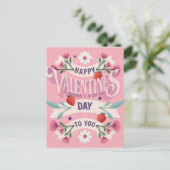 Happy Valentines Day to You Postkarte (Stehend Vorderseite)