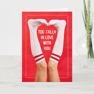 Happy Valentine's Day Toe Tally in Liebe Socks Feiertagskarte