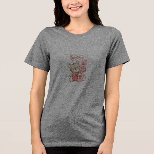 Happy Valentines Day Tri-Blend Shirt (Vorderseite)