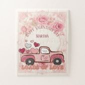 Happy Valentines Day Truck Loads of Love Heart Kid Puzzle (Vertikal)
