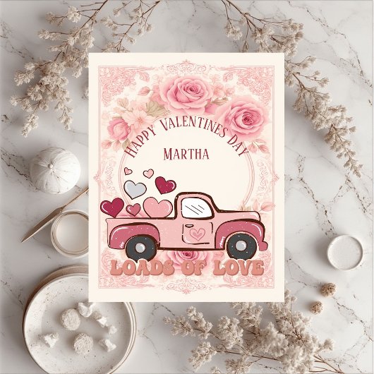 Happy Valentines Day Truck Loads of Love Heart Kid Puzzle