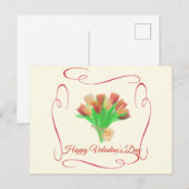 Happy Valentine's Day Tulips Blume Postkarte (Vorne/Hinten)