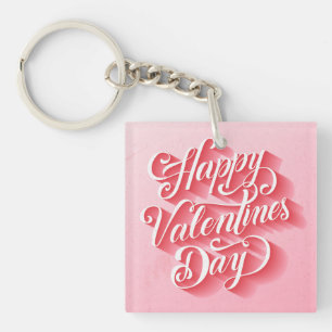 Happy Valentine's Day Typografy-23197 Schlüsselanhänger