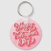 Happy Valentine's Day Typografy-23197 Schlüsselanhänger (Rückseite)