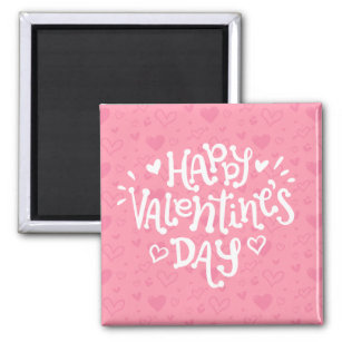 Happy Valentine's Day Typografy   Magnet