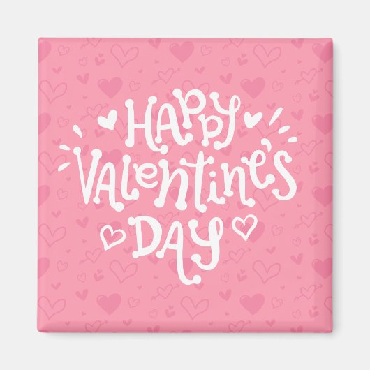 Happy Valentine's Day Typografy | Magnet (Vorne)