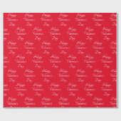 Happy Valentine's Day Typografy Red Geschenkpapier (Flach)
