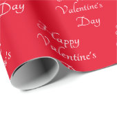 Happy Valentine's Day Typografy Red Geschenkpapier (Rolleneckpunkt)