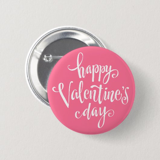 Happy Valentine's Day Typografy | Schaltfläche But Button (Vorne & Hinten)